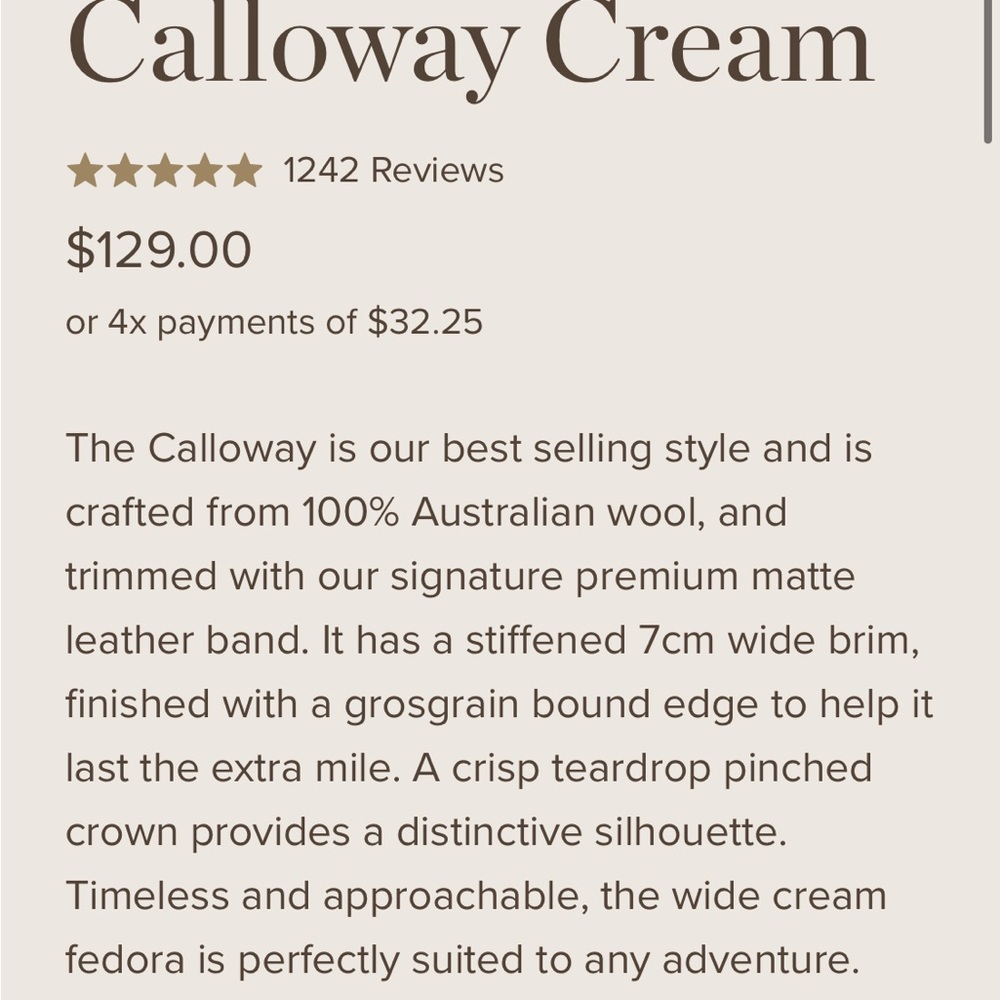 Will+Bear Calloway Cream Hat Small - image 2